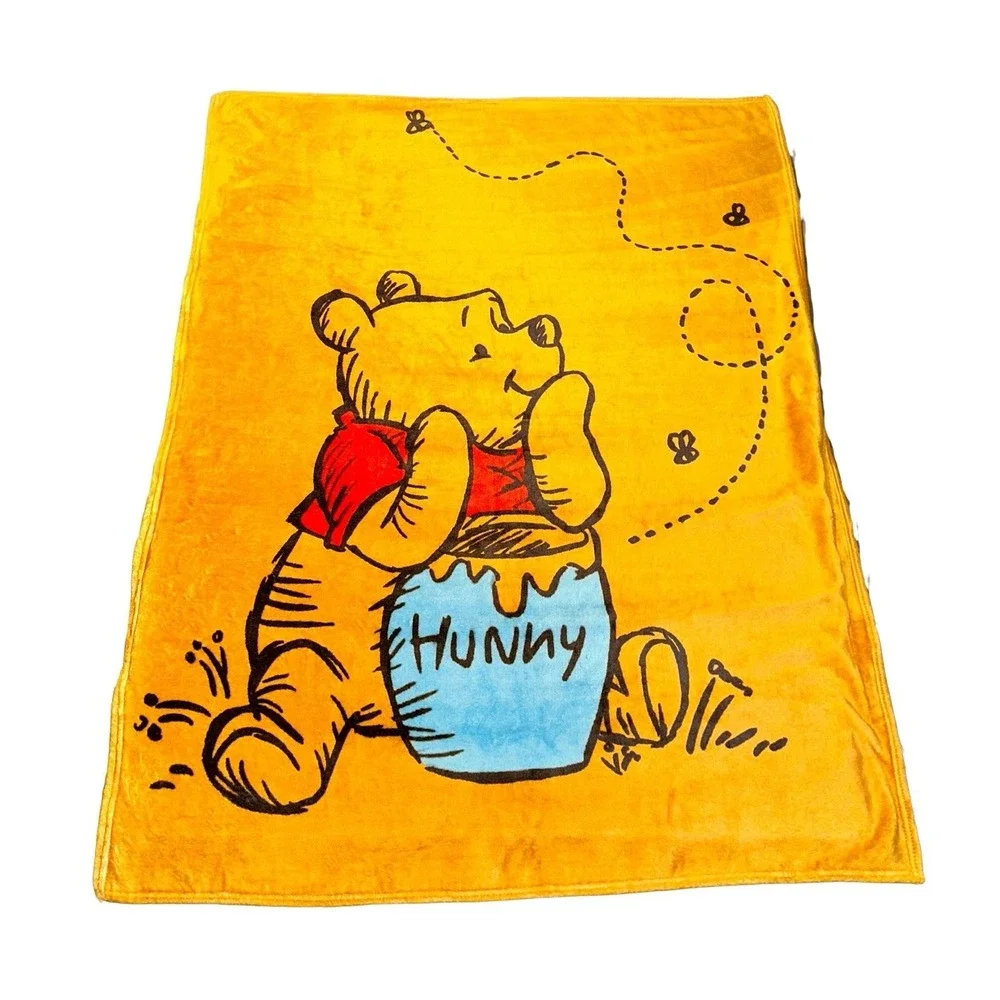 Disney Winnie‎ the Pooh & Honeypot Plush Throw Blanket 53.5
